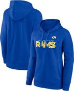 FANATICS Women's Fanatics Branded Royal Los Angeles Rams Iconic Cotton Fleece Checklist Pullover Hoodie