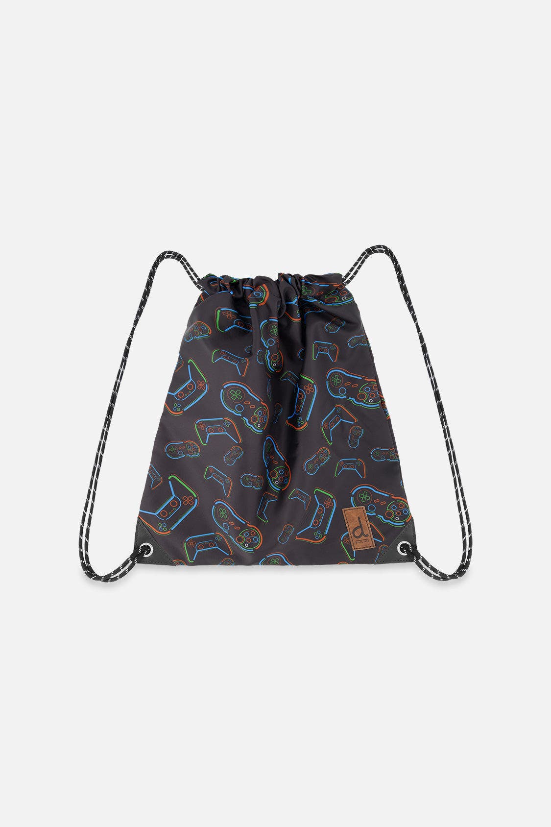 Controller Lightweight Durable Drawstring Bag, Main, color, Black Printed Controller
