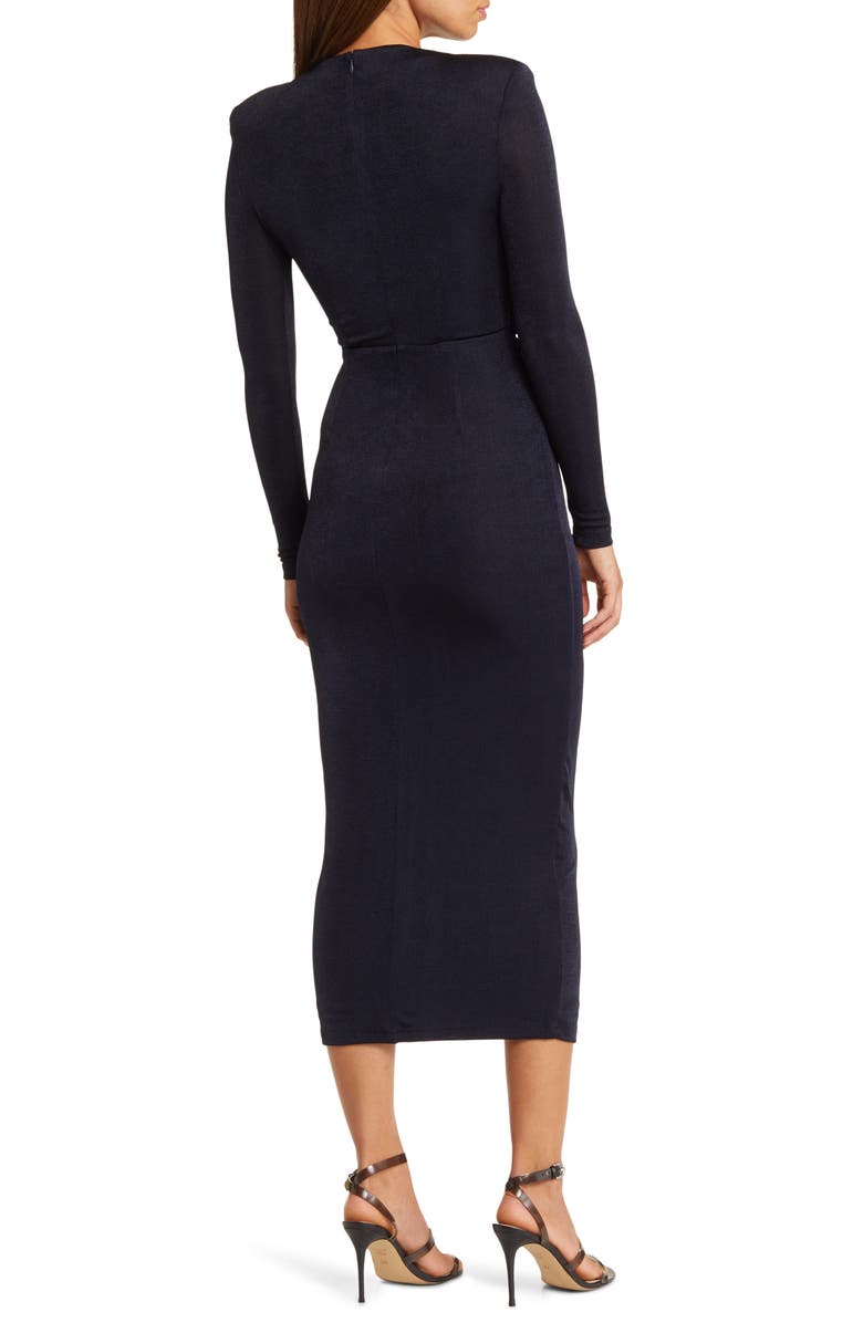 MISHA COLLECTION Francis Long Sleeve Plunge Neck Midi Dress, Alternate, color,
