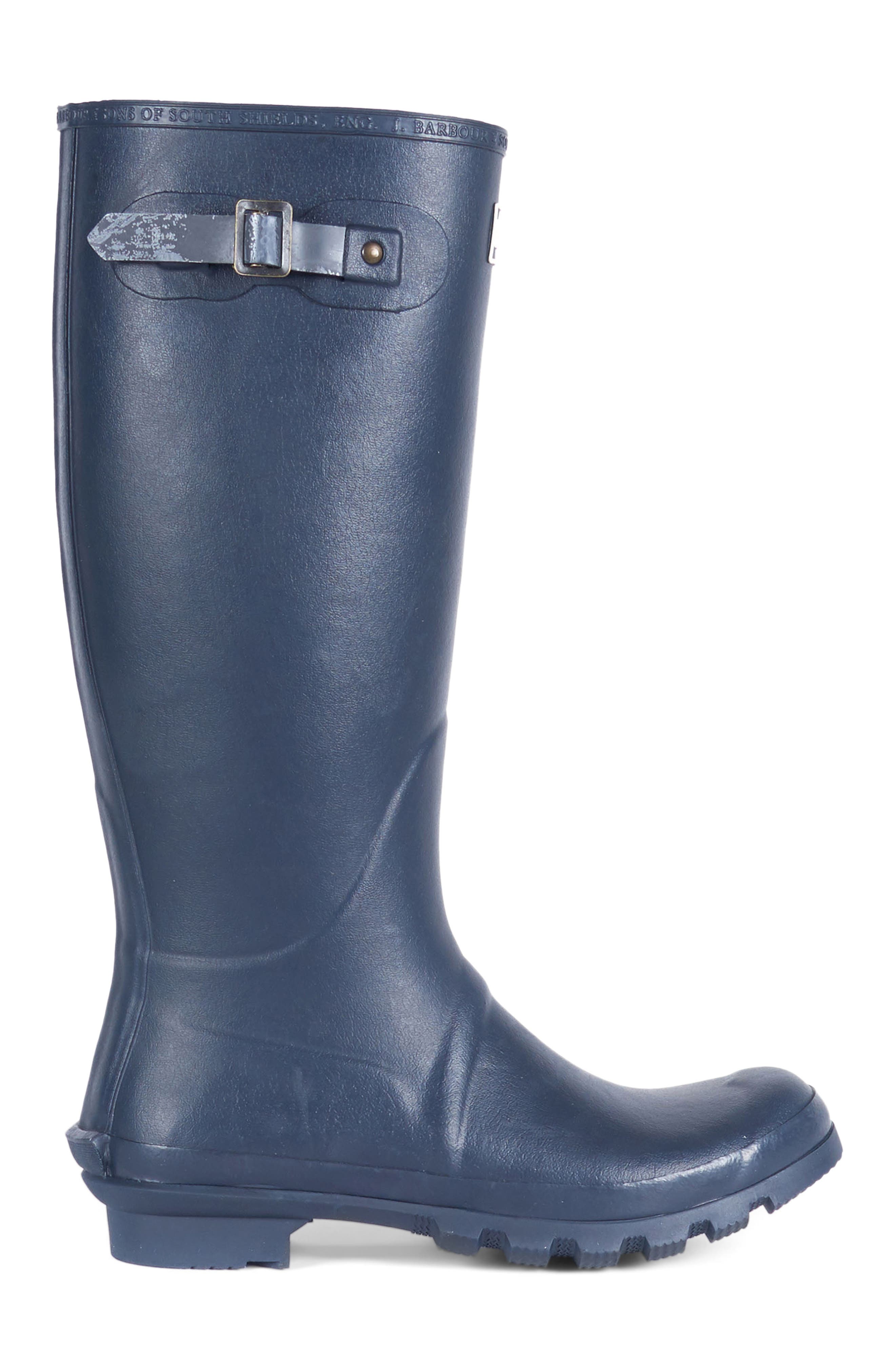 Barbour Bede Rain Boot, Alternate, color, Navy