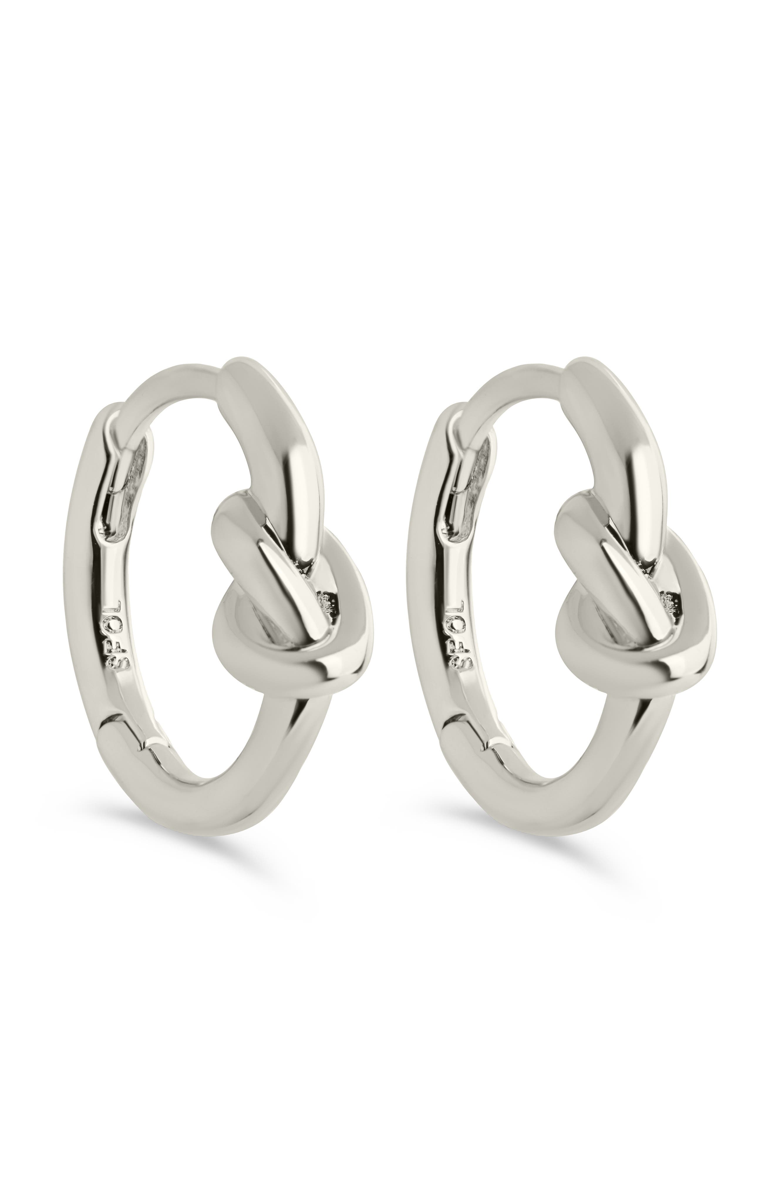 Sterling Forever Minnie Love Knot Huggie Hoop Earrings