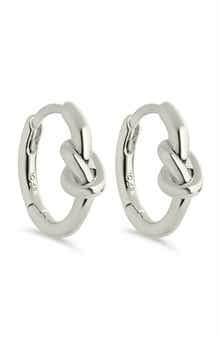 Sterling Forever Minnie Love Knot Huggie Hoop Earrings