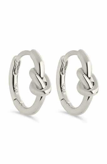 Sterling Forever Minnie Love Knot Huggie Hoop Earrings