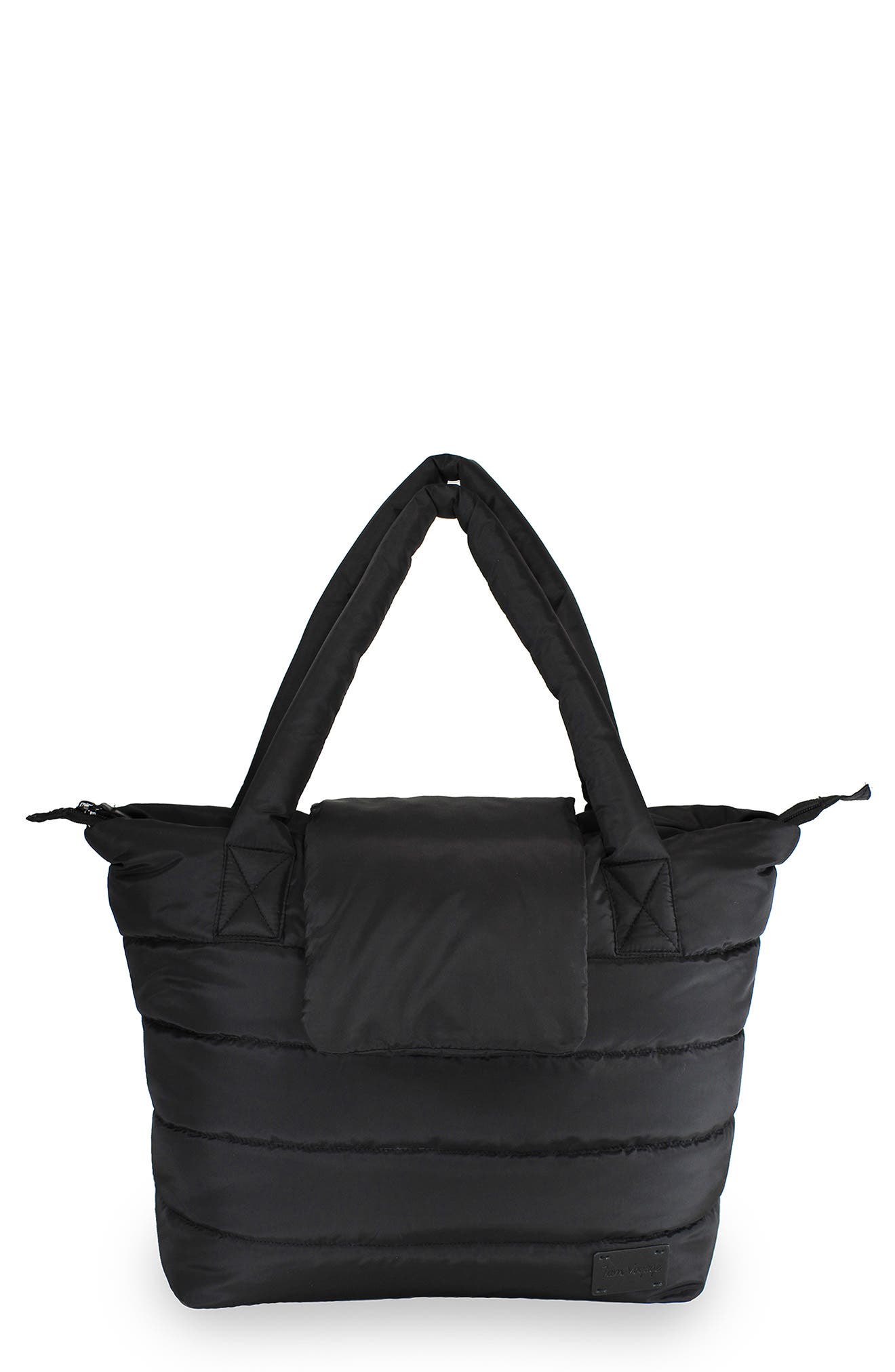 7 A.M. Enfant Capri Quilted Diaper Tote, Main, color, Black