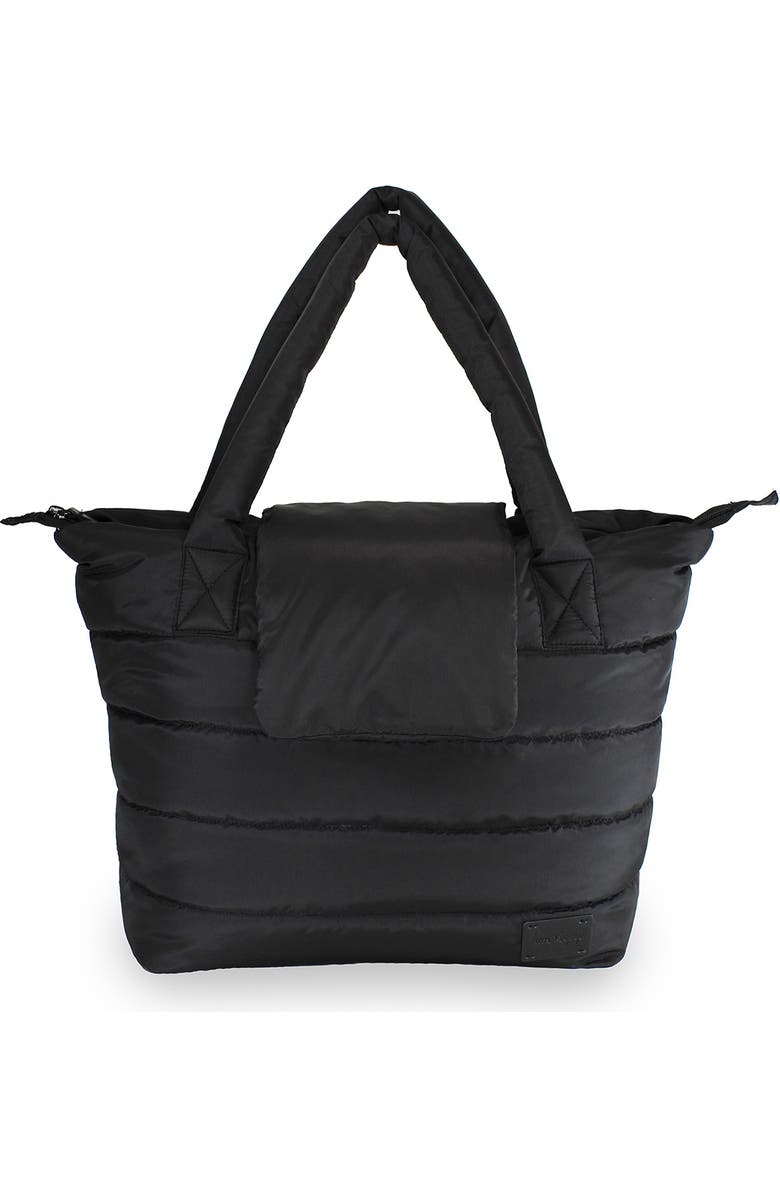 7 A.M. Enfant Capri Quilted Diaper Tote, Main, color, Black