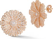 SPHERA MILANO Pavé Flower Stud Earrings