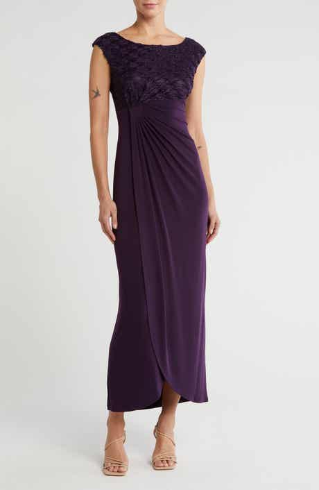 Connected Apparel Novelty Bodice Mock Wrap Dress