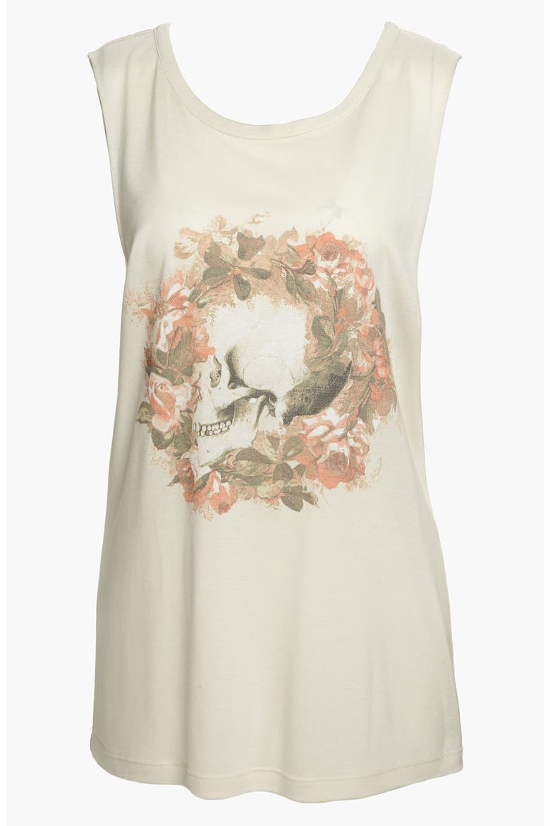 TWP 'Skull & Roses' Muscle Tee, Alternate, color, WHITE