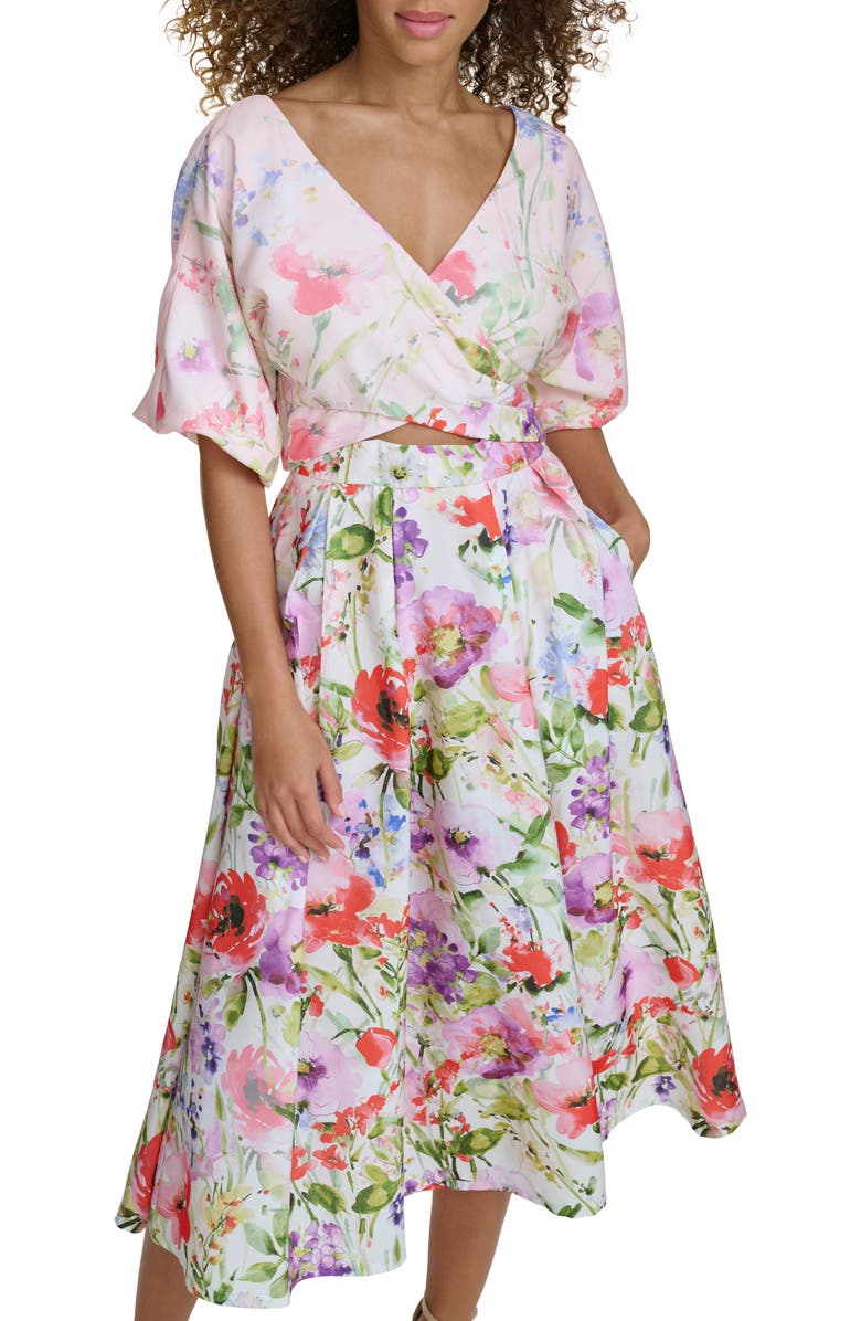 Siena Drapey Cutout Dress, Alternate, color, White Multi