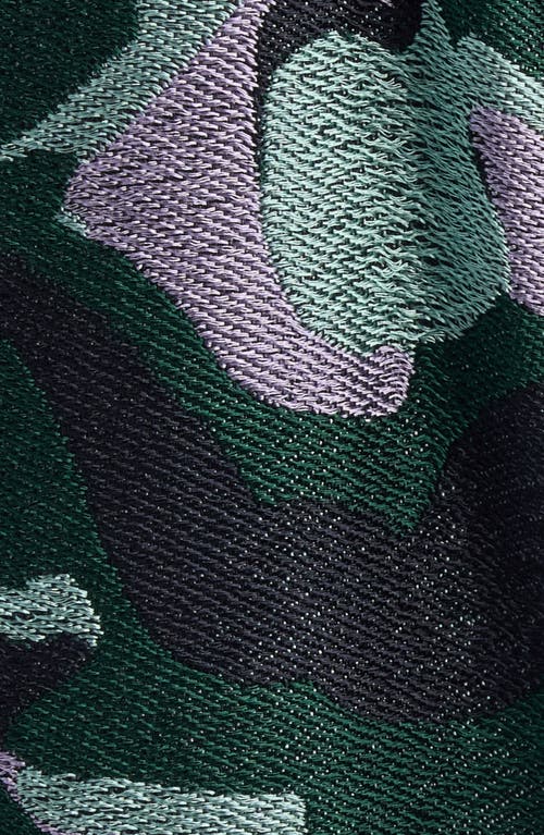 Dries Van Noten Rolanas Abstract Floral Jacquard Crepe Trench Coat In Green