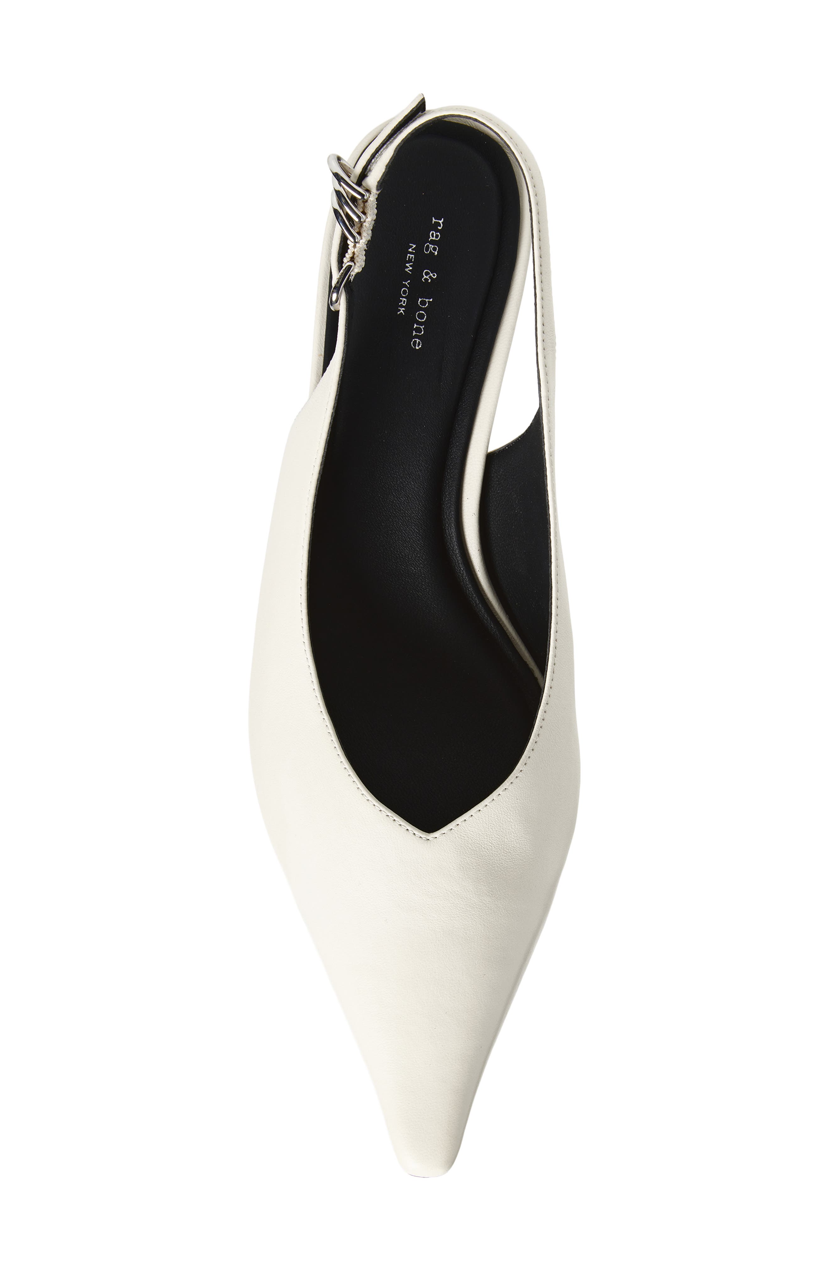 rag & bone Brynn Slingback Kitten Heel Pump, Alternate, color, Antique White