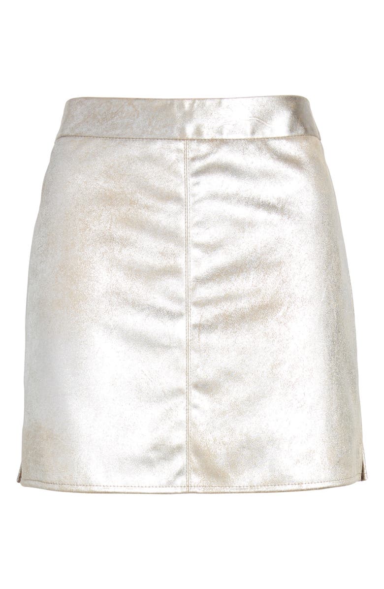 cupcakes and cashmere Foil Faux Suede Miniskirt, Alternate, color,