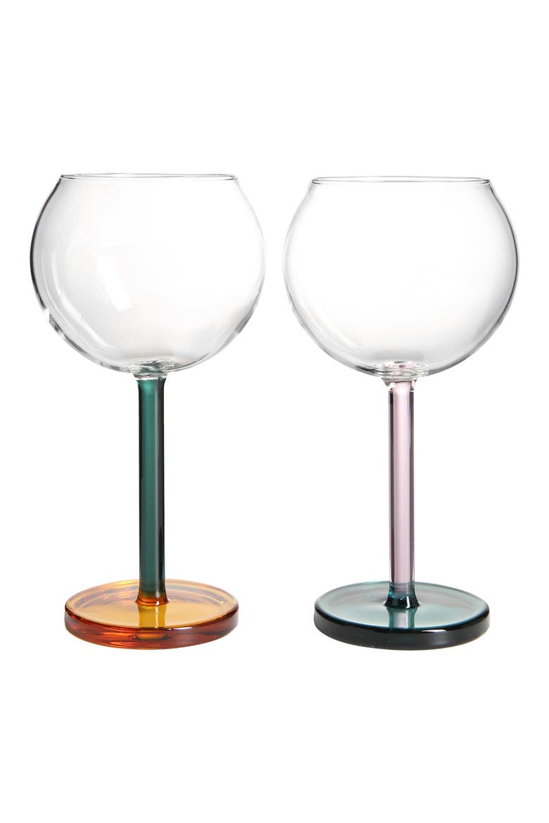 Bilboquet Set of 2 Wine Glasses, Main, color, GOLDEN HOUR