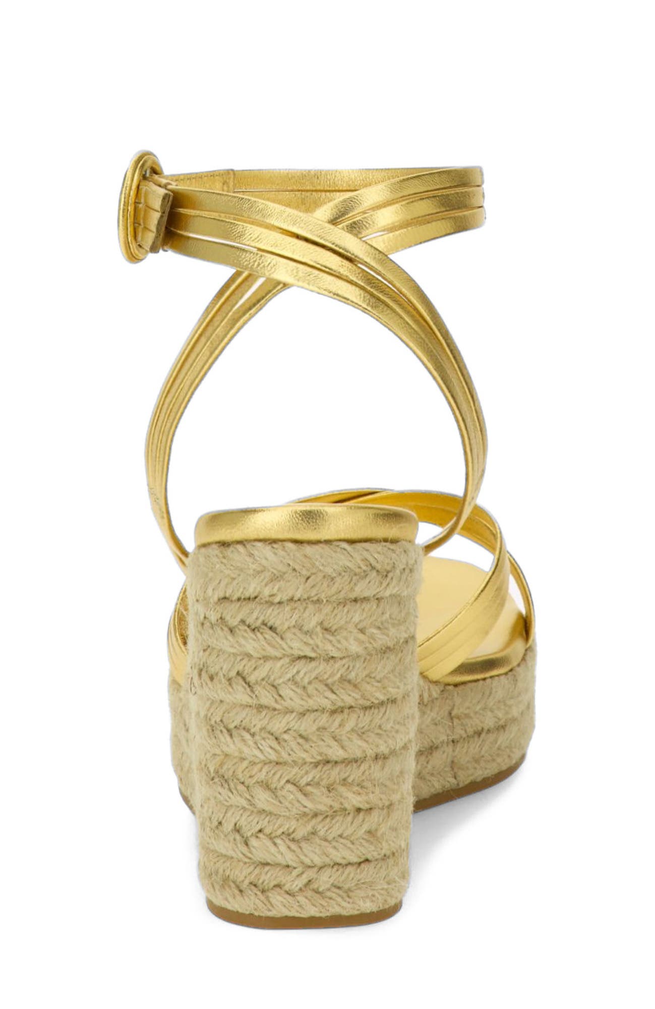 Lianne Beach Espadrillas, Alternate, color, Gold Nappa