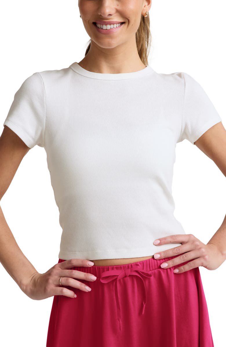 Beyond Yoga On Repeat Rib Baby T-Shirt, Main, color, Washed White