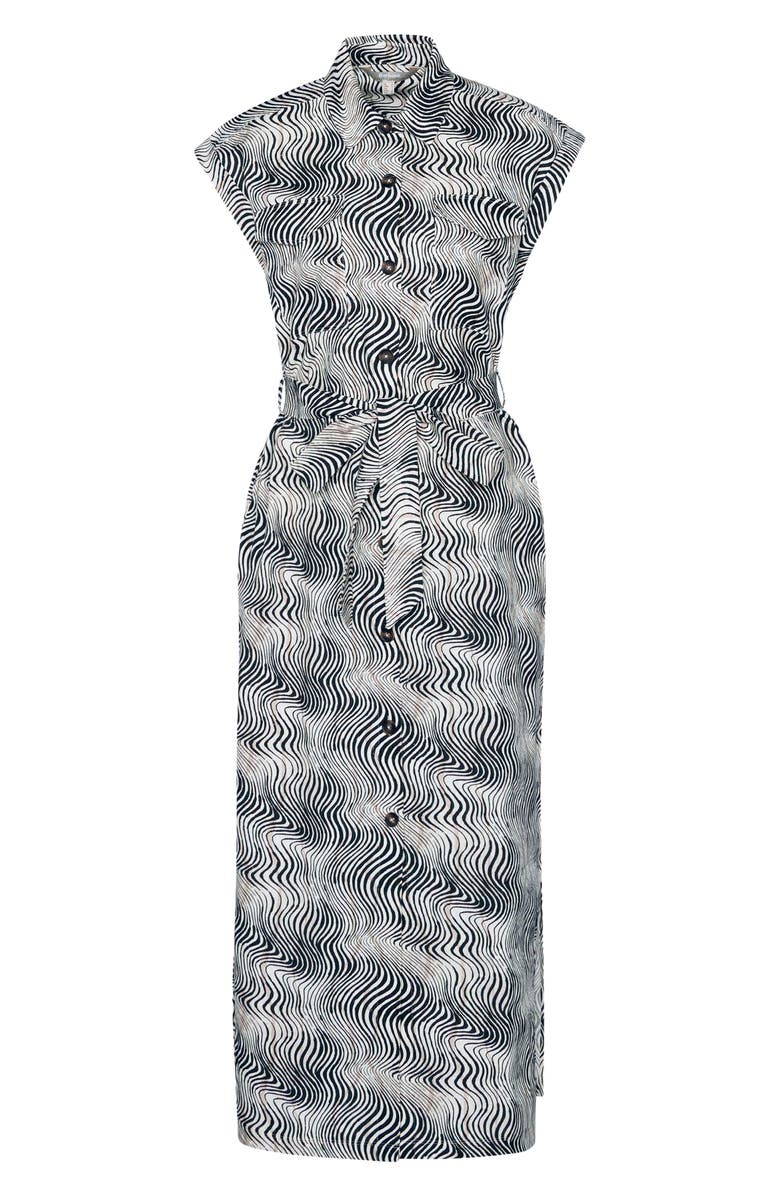 Barbour Romy Cap Sleeve Maxi Shirtdress, Alternate, color, Monochrome Print
