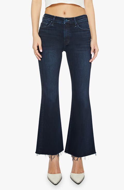Lil' High Waist Raw Hem Wide Leg Jeans (Chip On My Shoulder) (Petite)