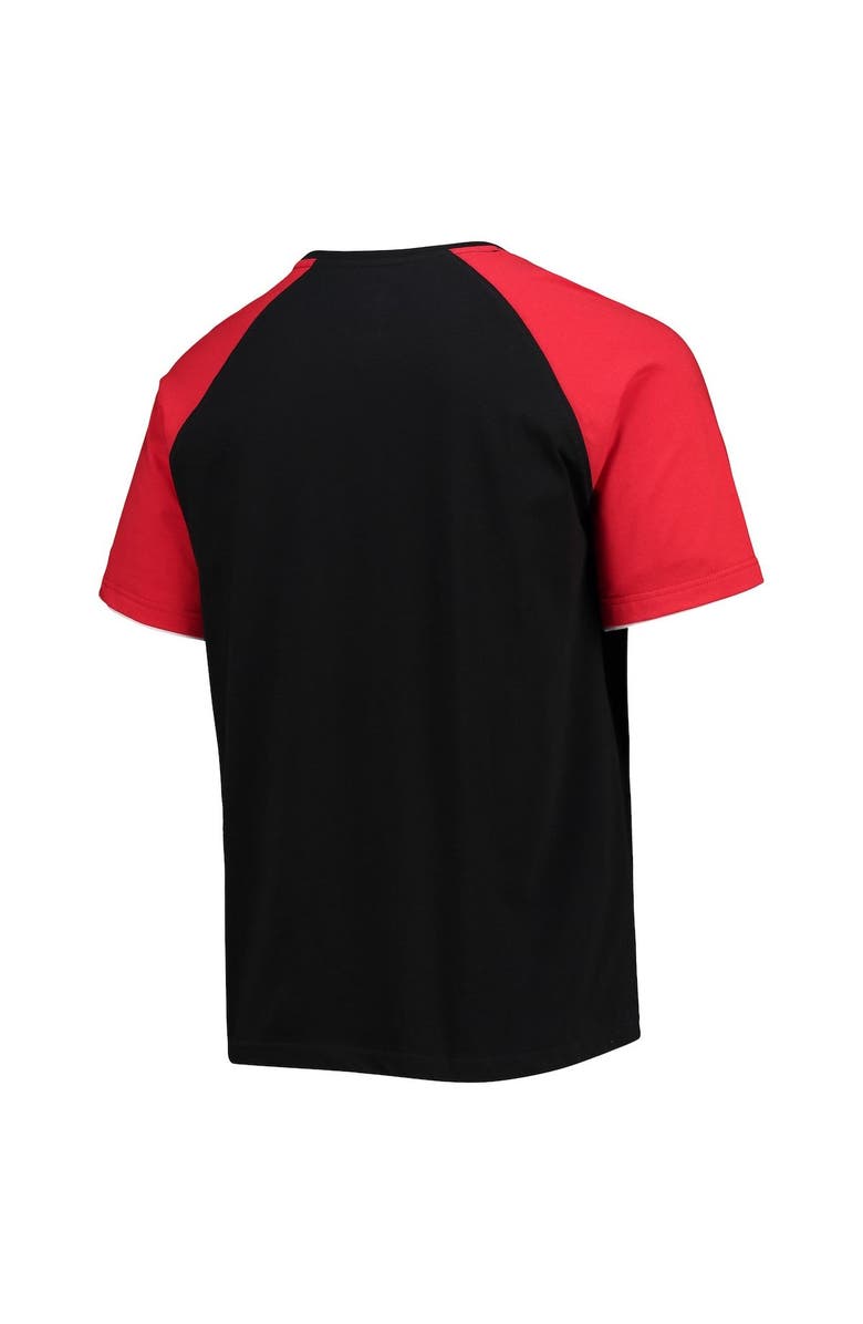 STARTER Men's Starter Black/Red Kevin Harvick The Catcher Raglan T-Shirt, Alternate, color, Black