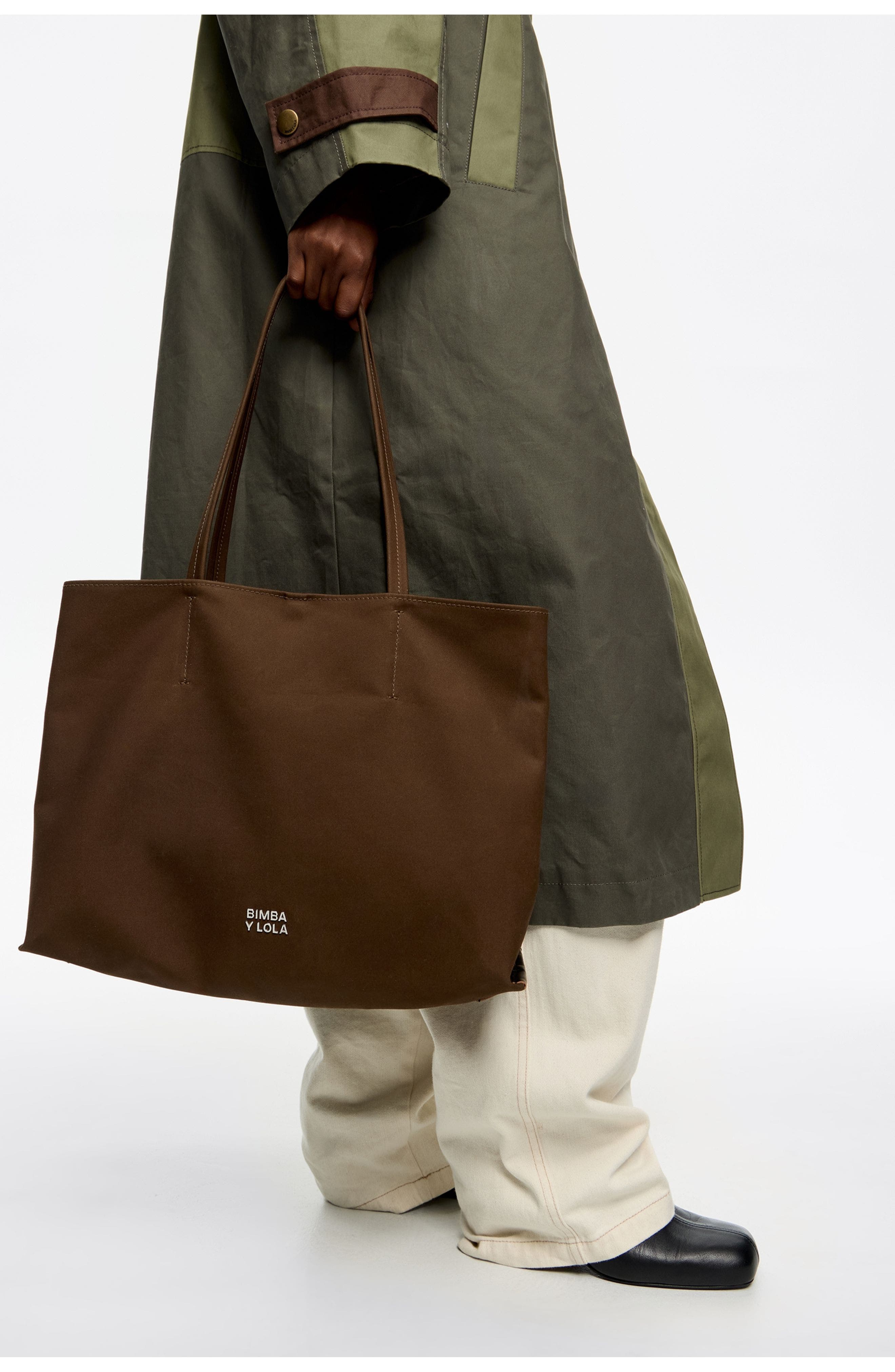 Checked Nylon Chihuahua Shopper Bag, Alternate, color, DARK KHAKI
