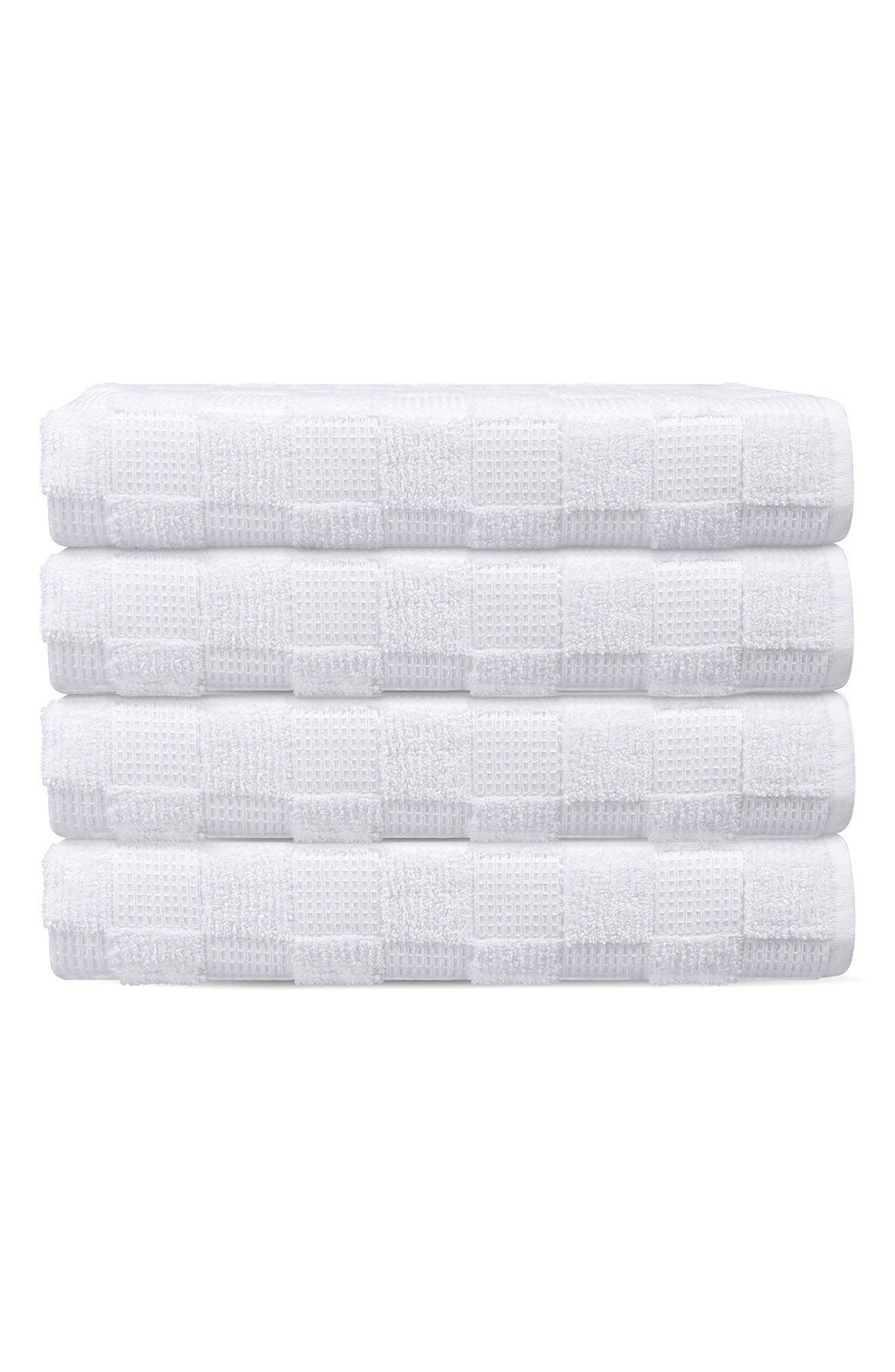 DePera Waffle Terry 4-Piece Turkish Cotton Washcloths