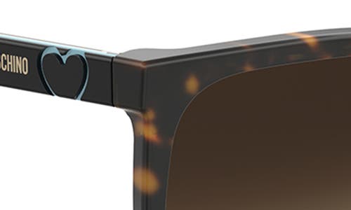 Love Moschino 56mm Gradient Rectangular Sunglasses In Brown