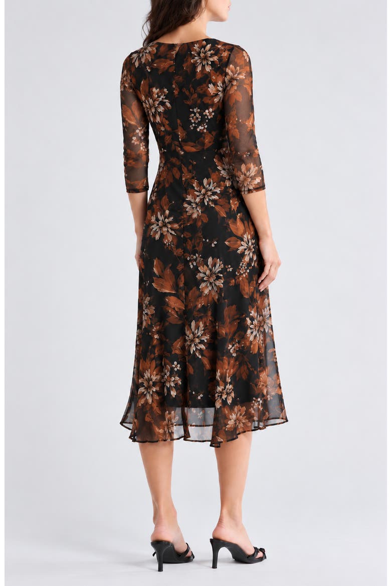 Mesh Wrap Style Dress, Alternate, color, SPICE