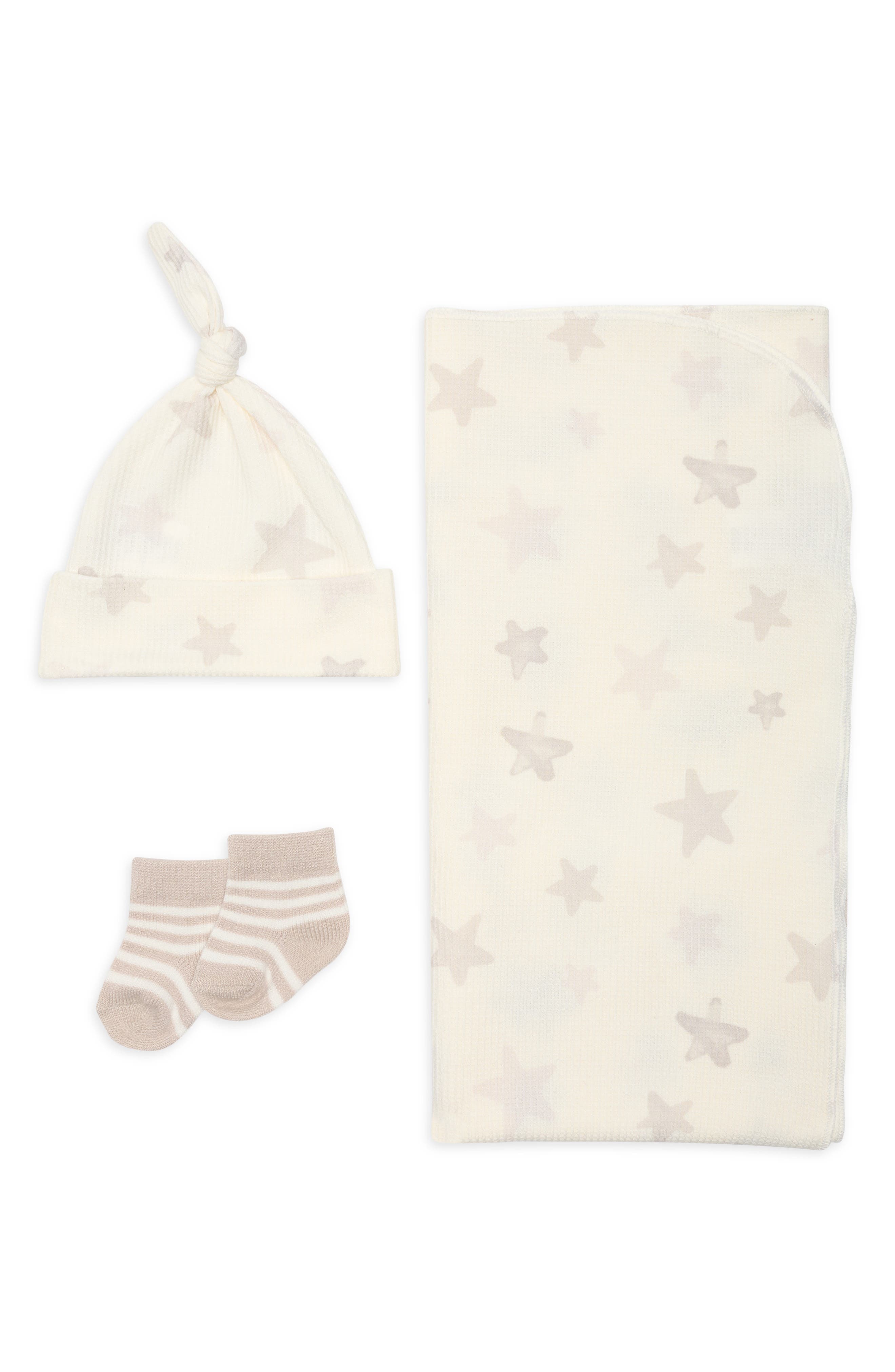 Toby Star Waffle Blanket, Hat & Socks Set