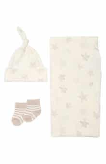 Toby Star Waffle Blanket, Hat & Socks Set
