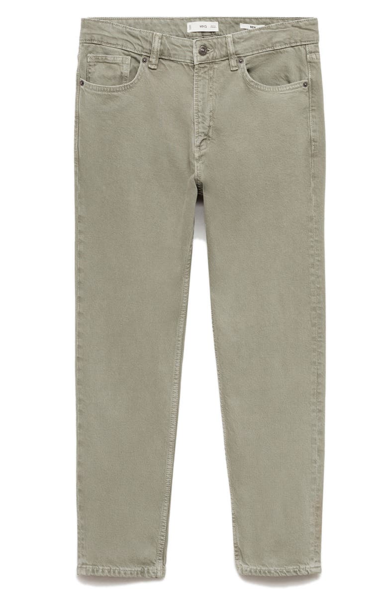 MANGO Ben Crop Tapered Jeans, Main, color, Pastel Green