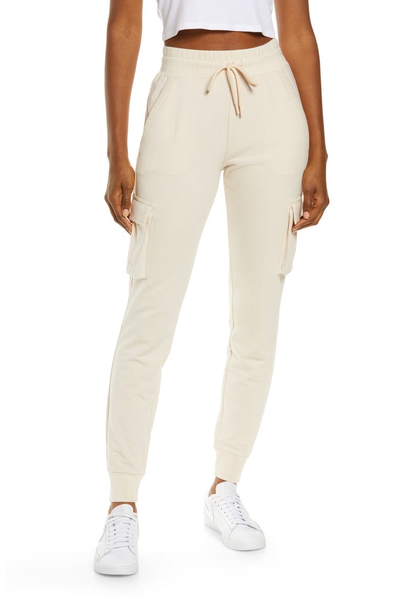 Unwind Cargo Sweatpants, Main, color, ALMOND