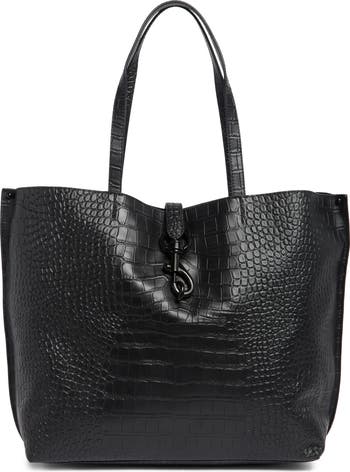Megan Soft Croc Embossed Leather Tote Bag