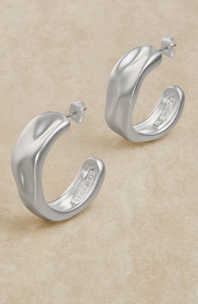 Reiss Halle Hammered Hoop Earrings, Alternate, color, 