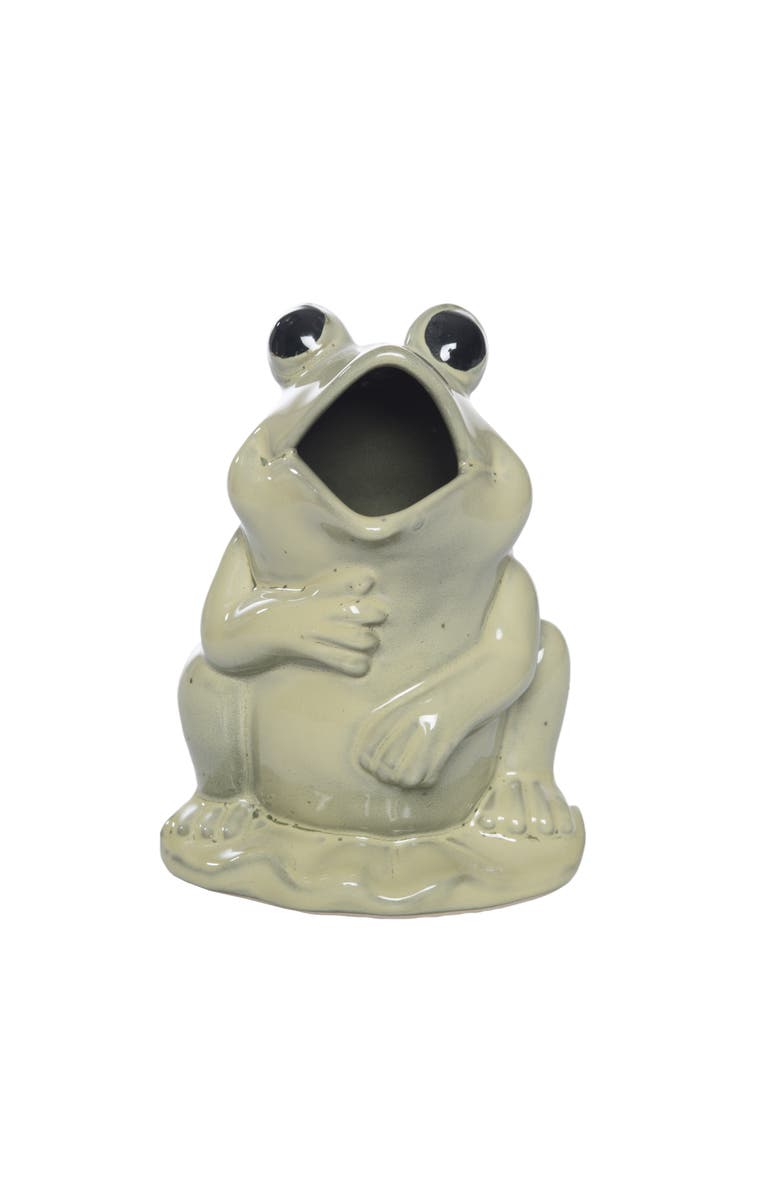Transpac Ceramic Frog Pitcher Green for Spring Serving and Entertaining, Alternate, color, Green