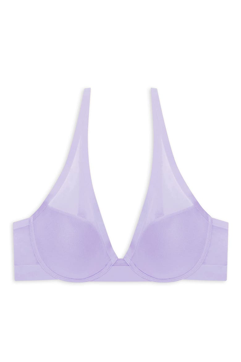 True Zen Mesh Plunge T-Shirt Bra, Alternate, color, PURPLE PEARL