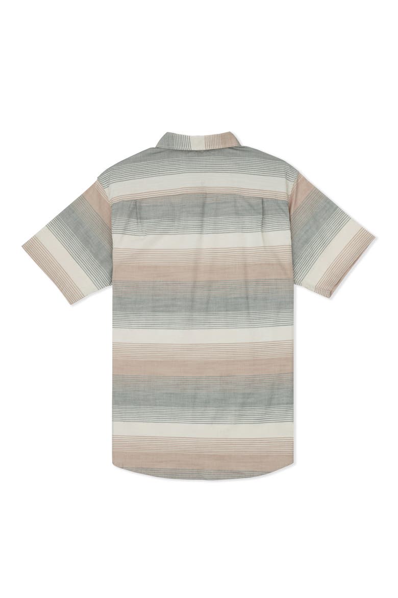 Lido Stripe Short Sleeve Button-Up Shirt, Alternate, color, GREAT WHITE