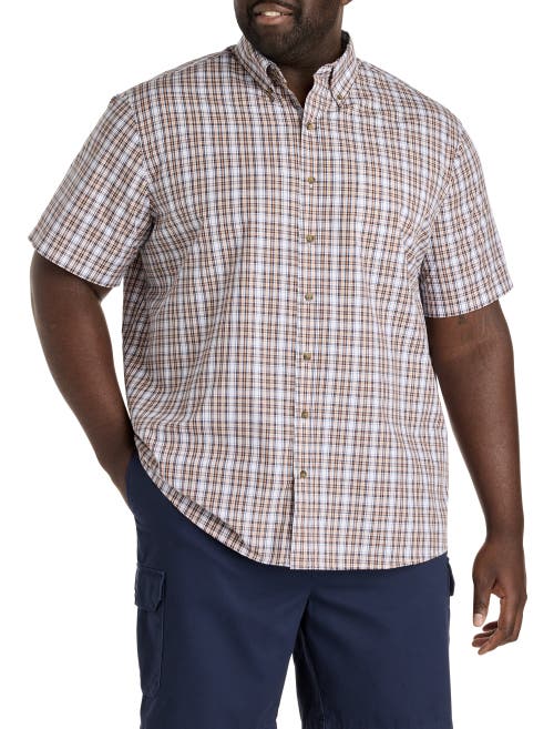 Harbor Bay By Dxl Big & Tall Easy-care Plaid Sport Shirt In Multi