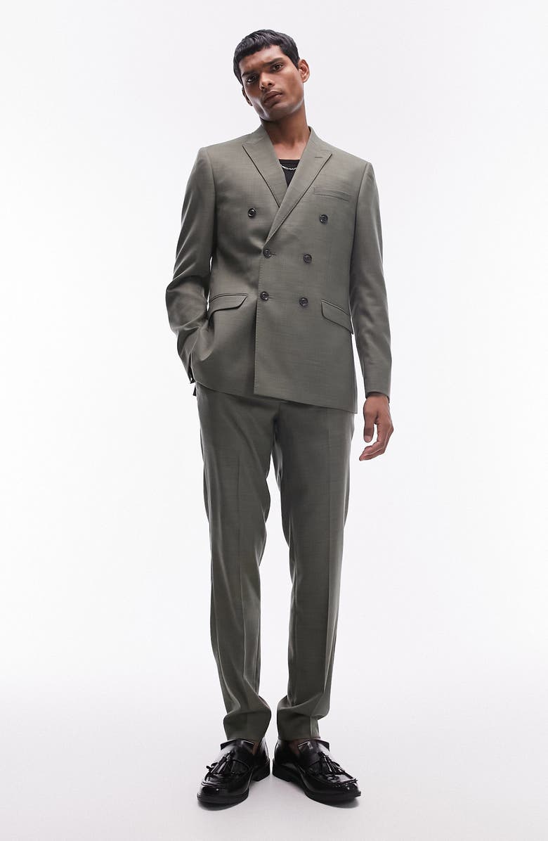 Topman Skinny Fit Double Breasted Sport Coat, Alternate, color, 