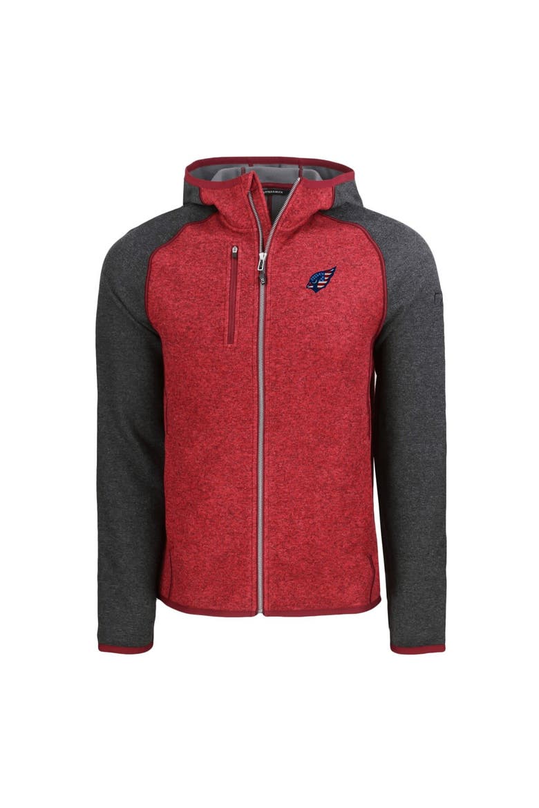 Men's Cutter & Buck Heather Cardinal/Heather Charcoal Arizona Cardinals  Americana Mainsail Full-Zip Hooded Jacket, Alternate, color, Heather Red