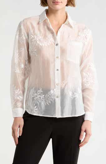 Forgotten Grace Floral Embellished Button-Up Shirt
