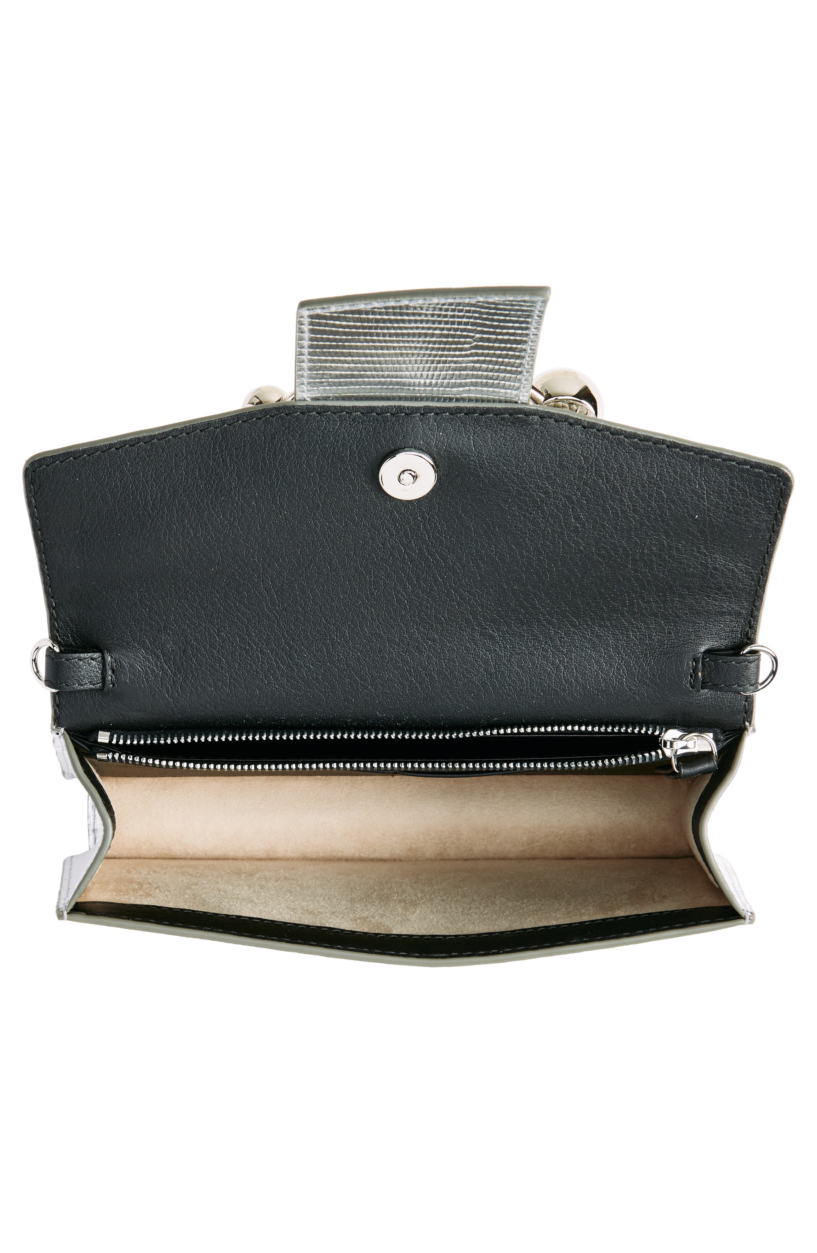 Strathberry Crescent on a Chain Lizard Embossed Leather Shoulder Bag, Alternate, color, 