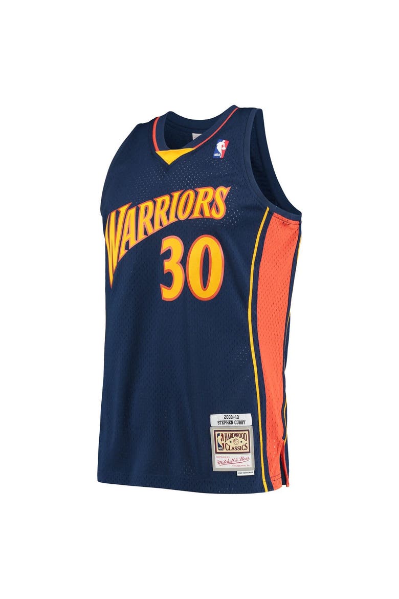 Men's Mitchell & Ness Stephen Curry Navy Golden State Warriors Hardwood Classics Swingman Jersey, Alternate, color, Navy
