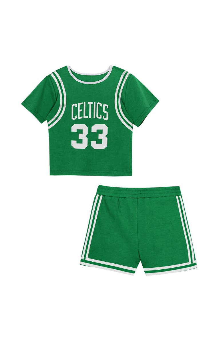 Mitchell & Ness Toddler Mitchell & Ness Larry Bird Kelly Green Boston Celtics 2-Piece Play by Place T-Shirt & Shorts Set, Main, color, Kelly Green