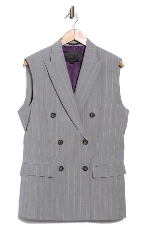 Hugo Boss Boss Jettaway Sleeveless Double Breasted Wool Jacket In Gray
