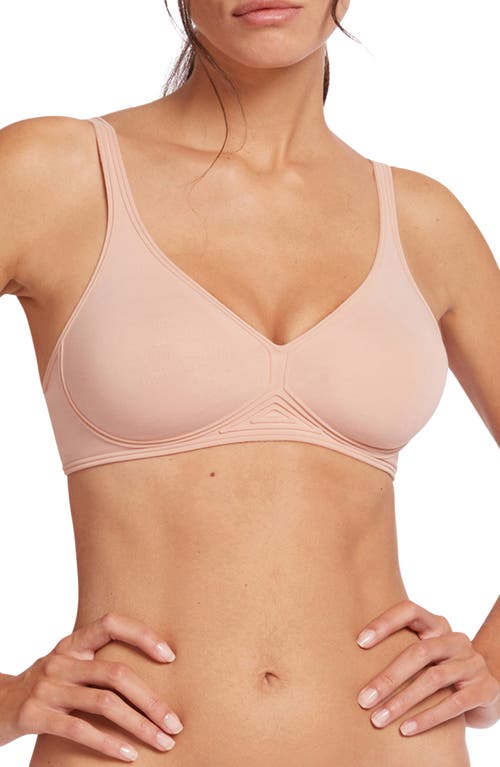 Wolford Cotton Contour 3W Wireless Plunge Bra in Rose Tan at Nordstrom, Size 38C