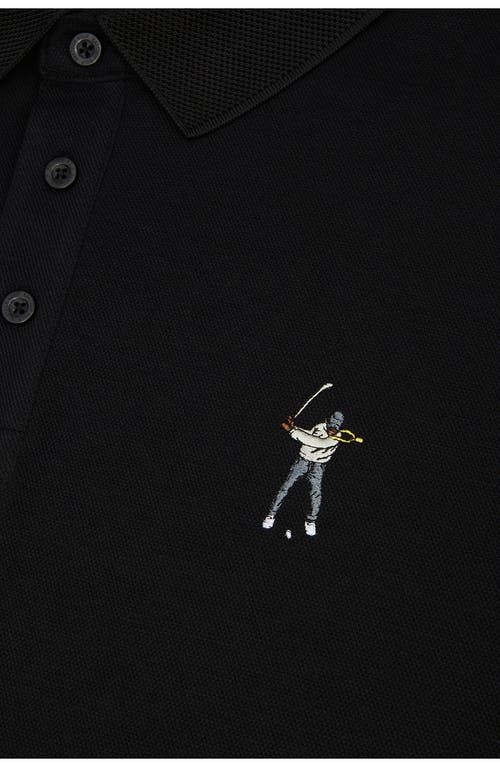 Eastside Golf Core Embroidered Piqué Polo In Black
