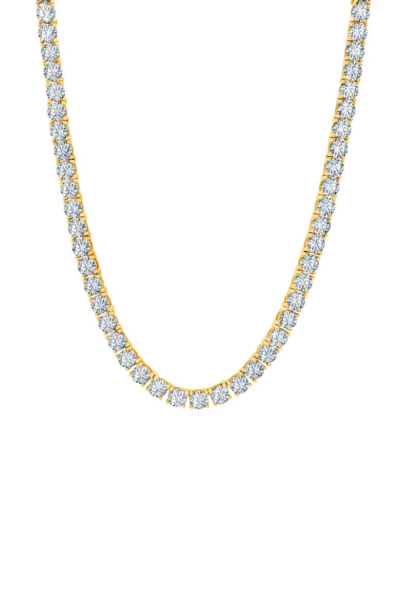 Cubic Zirconia Tennis Necklace, Main, color, 18KT YELLOW GOLD