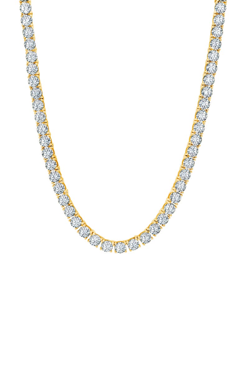 Crislu Cubic Zirconia Tennis Necklace, Main, color, 18Kt Yellow Gold