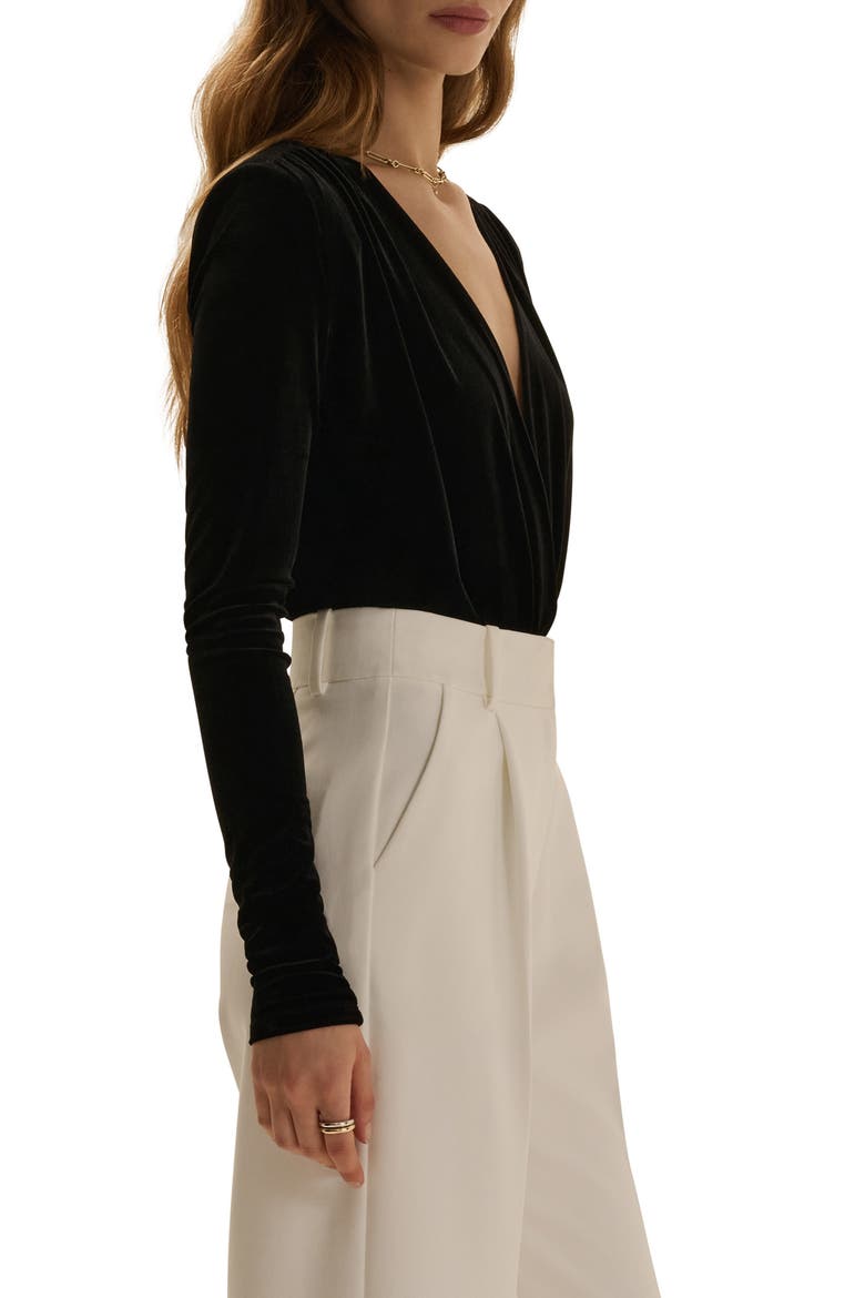 The Velvet Date Bodysuit, Alternate, color, BLACK