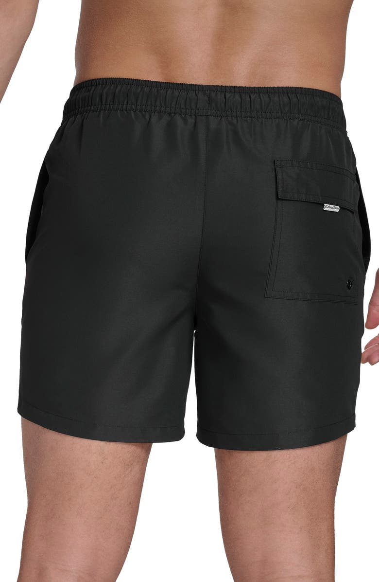 Calvin Klein CK Outline Volley Swim Trunks, Alternate, color, Black