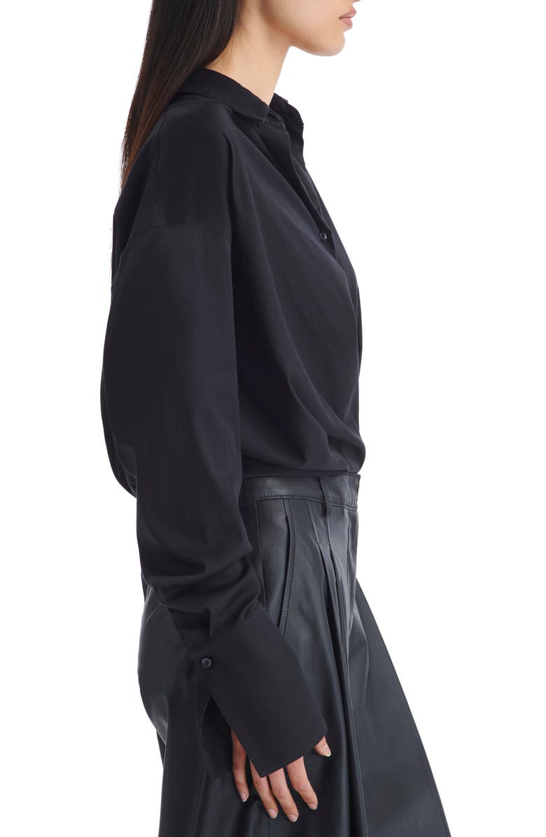 TWP Pleated Little Joe Wrap Button-Up Shirt, Alternate, color, 